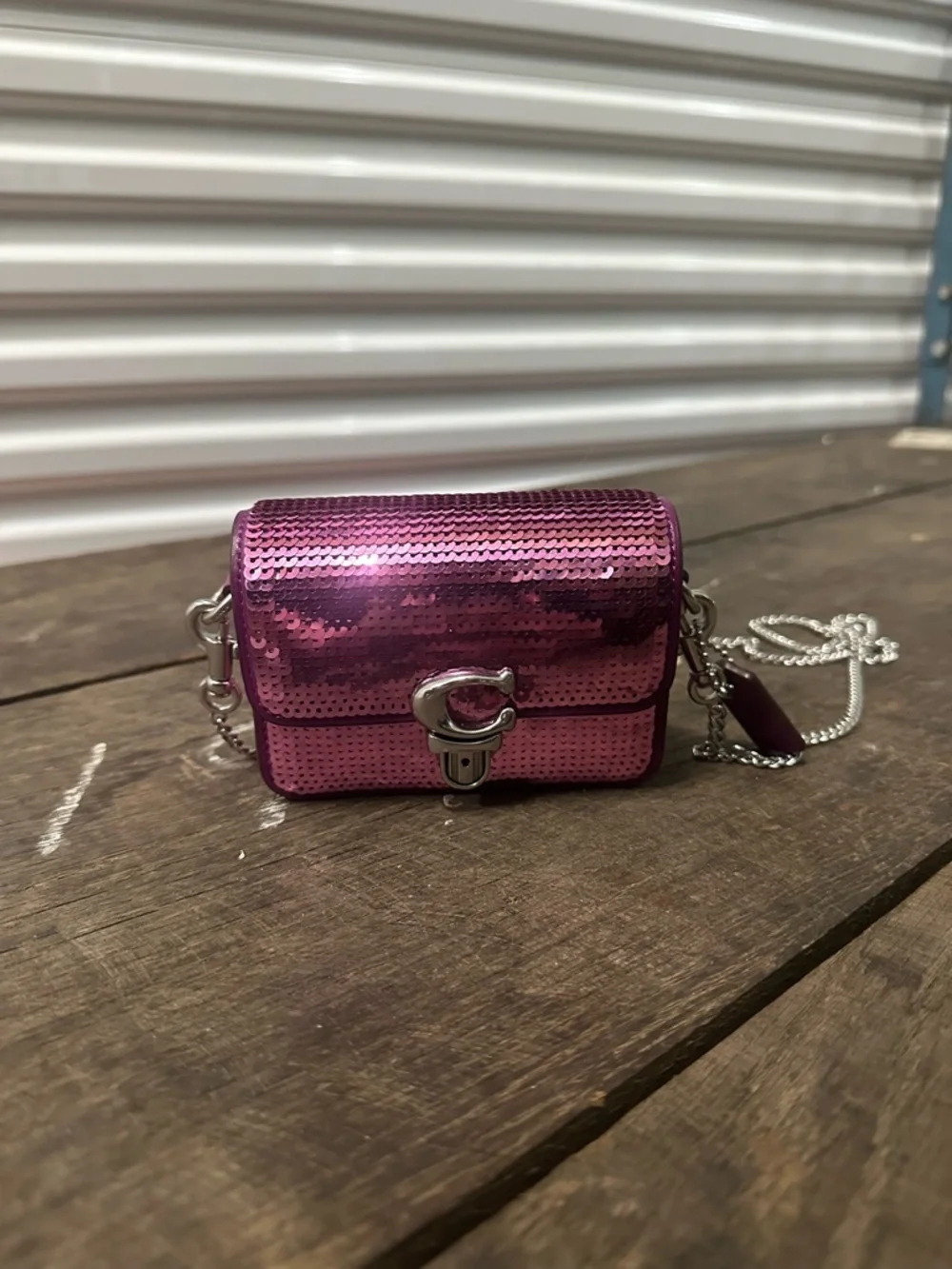 Coach mini shoulder sequin Studio 12 pink crossbody‎ authentic